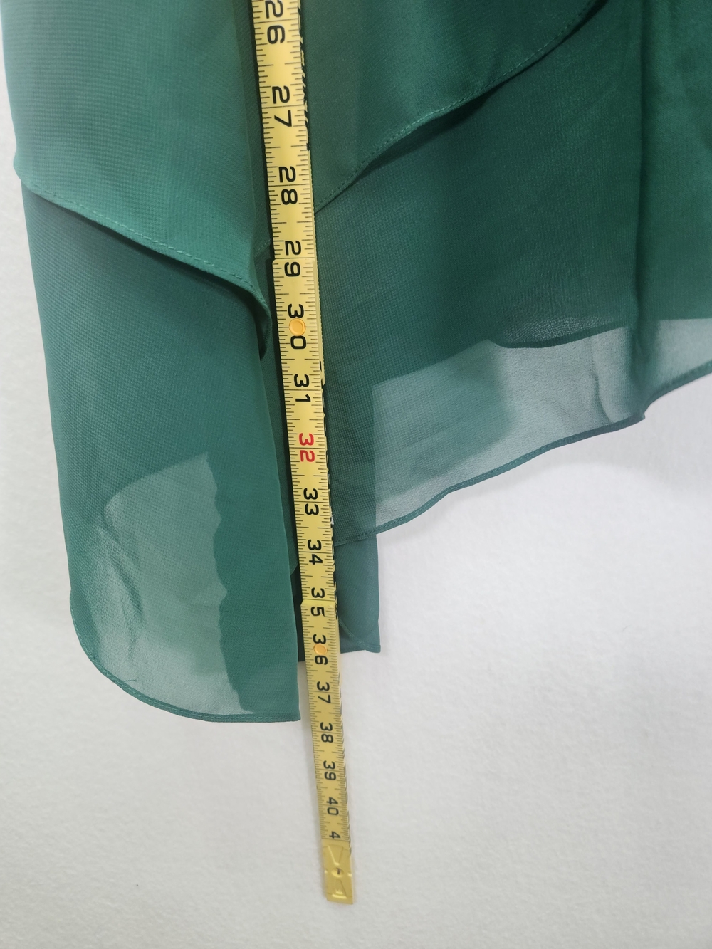 JJs House Emerald Green Asymmetric Chiffon Layered Blouse Size 12 - Picture 9 of 12